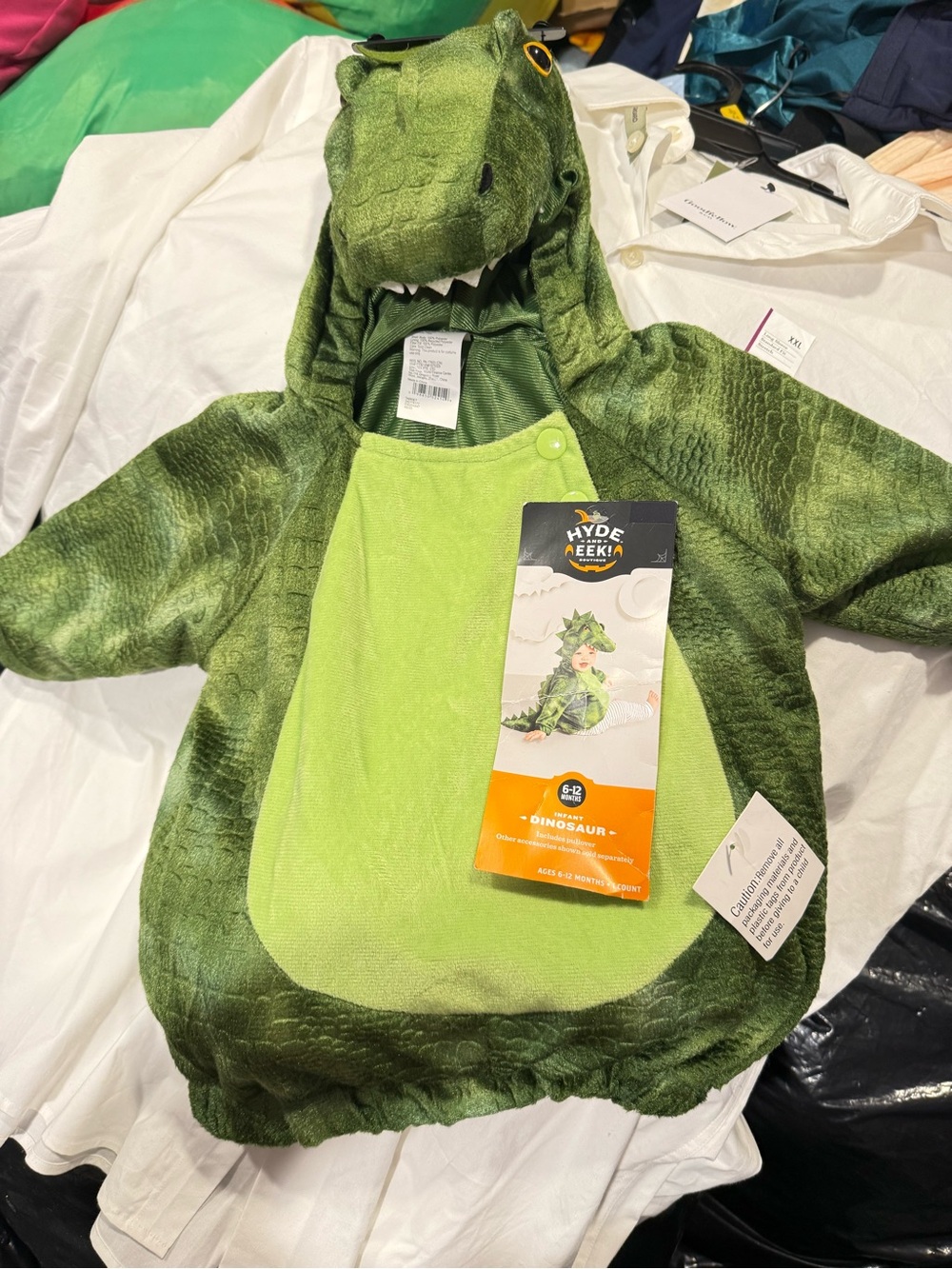 Green Dinosaur Kids Hooded Costume - Picture 1 of 2
